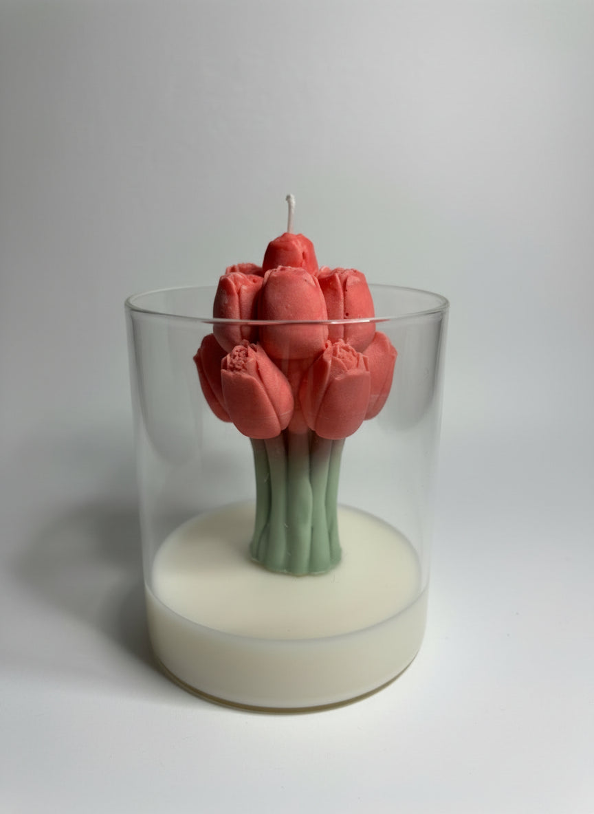Tulips Bouquet In Jar Candle