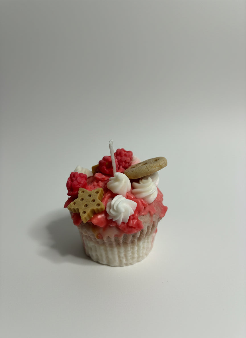 Raspberry Cupcake Candle